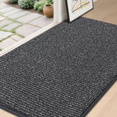 BEQHAUSE front view of charcoal mat showing full coverage and clean entry