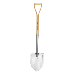 Berry&Bird front blade view showing sharp round point for efficient digging