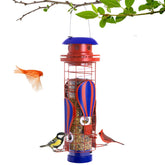 Beserie red hot air balloon feeder front view showing decorative silhouette and capacity