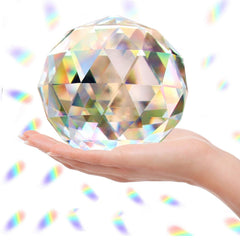 Besimple crystal ball front view showing clear faceted sphere and sparkle benefit