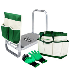 BESTHLS front view of foldable kneeler seat showing stable handles and wide cushion benefit