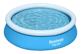 Bestway front view of the Fast Set pool showing compact backyard benefit