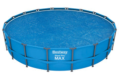Bestway front view of 18ft cover showing full coverage and warmth retention