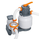 Bestway front view showing complete pump and filter for easy placement