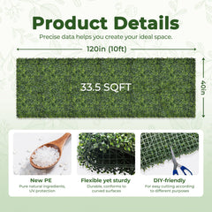 BHXCL close-up of boxwood texture highlighting realistic PE leaves and natural look