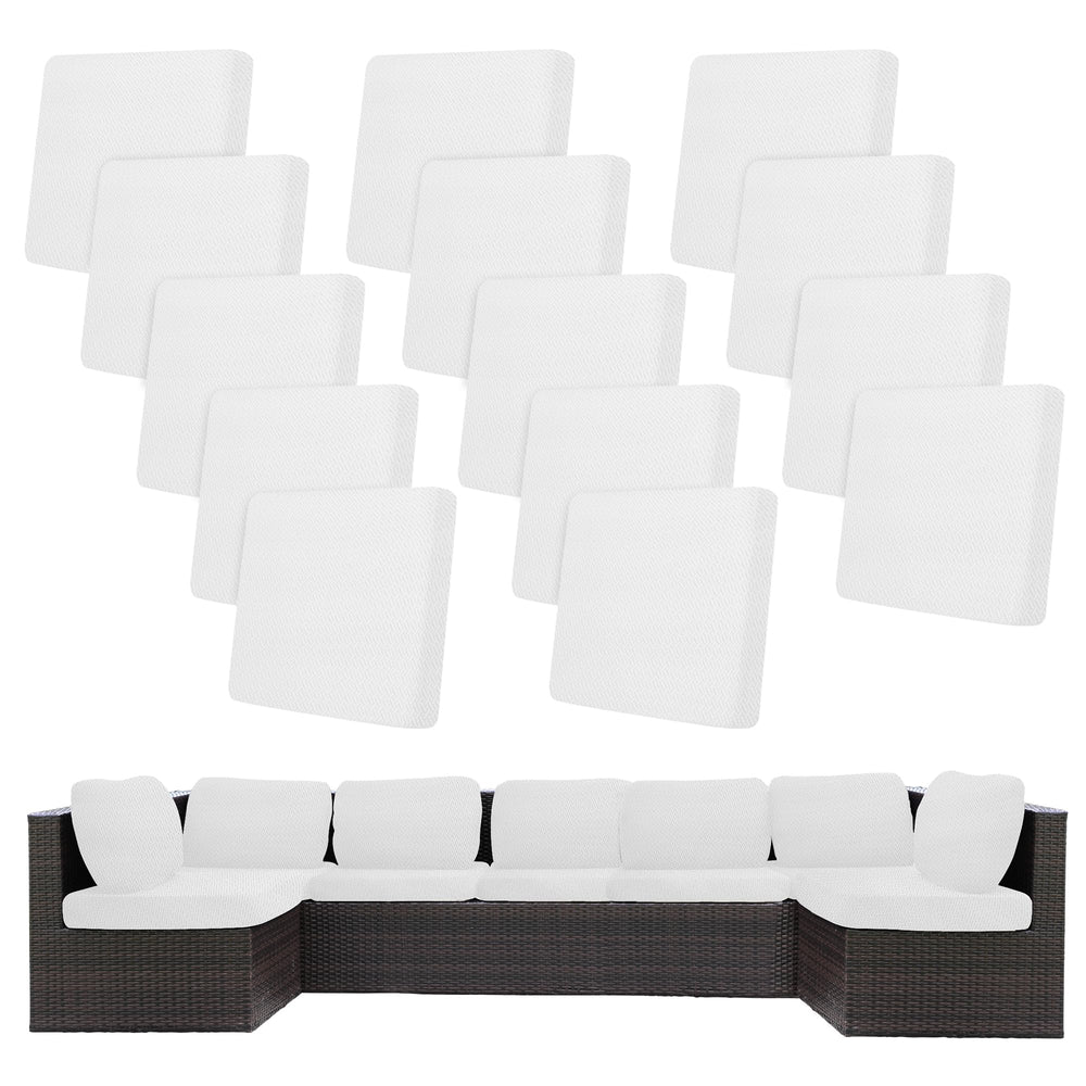 BIETYONE front view of 14-piece outdoor cushion cover set, quick patio refresh