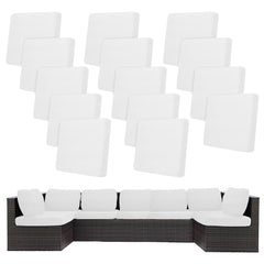 BIETYONE front view of 14-piece outdoor cushion cover set, quick patio refresh