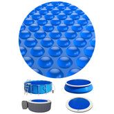 BigXwell front view of 8ft round solar pool cover showing color and shape for quick fit