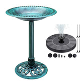 Binager front view of full 24 inch bird bath showing elegant retro design and curb appeal