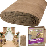BIOBUBANA front view of burlap roll showing dimensions and natural texture for versatile use