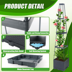 Biotolot planter in use with tomato plants on a patio maximizing vertical space