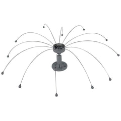 Bird Barrier front view of 4 ft Daddi Long Legs showing full rod sweep protects deck