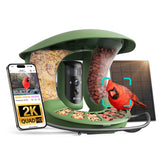 Birdfy front view showing sleek feeder design and camera for clear backyard viewing