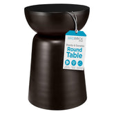 BIRDROCK HOME front view of metal garden stool showing stable silhouette and style benefit