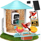 birdsnap front view of TUC showing feeder and camera, clear observation benefit