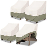 Bitubi front view of chair cover protecting Adirondack chair, durable protection