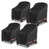 Bitubi front view of covered Adirondack chair showing full protection and neat fit