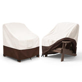 Bitubi front view of two covered Adirondack chairs showing full protection