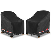 Bitubi front view of two covered Adirondack chairs showing full protection and neat look