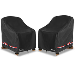 Bitubi front view of two covered Adirondack chairs showing full protection and neat look