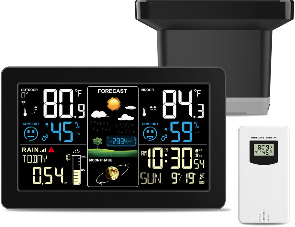 BIUWING console front color LCD showing weather data and clear readability
