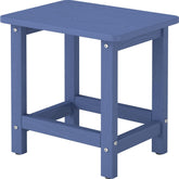 BIVODA front view navy blue side table showing compact footprint and sturdy legs
