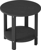 BIVODA front view of round outdoor table showing stable two-tier design