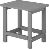 BIVODA front view of grey side table showing compact design and sturdy support