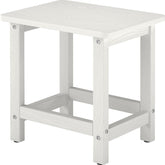 BIVODA front view white side table showing clean weatherproof finish
