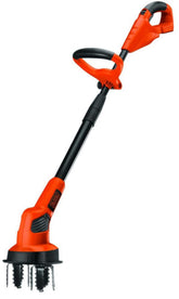 BLACK+DECKER front view of tiller showing compact profile and controls for easy storage