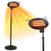 BLACK+DECKER BHOF04 front view showing sleek heater and stable base for patio warmth