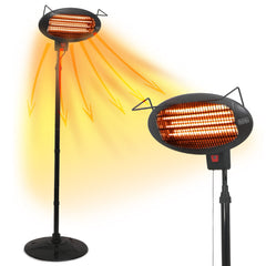 BLACK+DECKER BHOF04 front view showing sleek heater and stable base for patio warmth