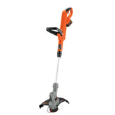 BLACK+DECKER front view showing compact 2-in-1 trimmer and edger, convenient storage