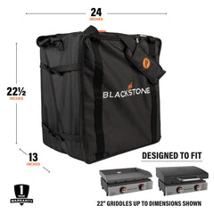 Blackstone side view handle and padded strap for comfortable carrying