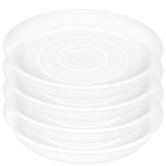 Bleuhome clear plant saucers front view showing stack and tidy protection