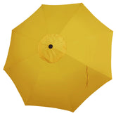 Blissun front view of yellow 9ft canopy showing full coverage and bright color