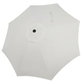 Blissun front view of creamy white 9ft replacement canopy showing full shape and color benefits