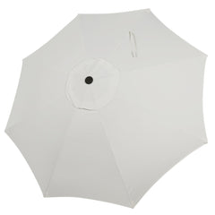Blissun front view of creamy white 9ft replacement canopy showing full shape and color benefits