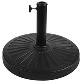 Blissun front view of umbrella base showing stability and modern black finish