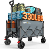 Blomoba front view of unfolded wagon showing spacious load area and convenience