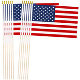 Blowata front view of 12-pack flags showing vibrant double-sided print and benefit of visible colors