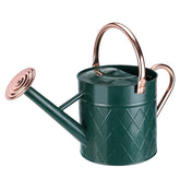 BLstyle front view green watering can showcasing vintage zinc finish and capacity benefit