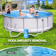 BluClear pump hooked to above-ground pool showing safe, efficient water flow