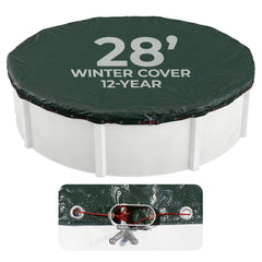 Blue Wave Arctic Armor front view showing full green cover protecting pool