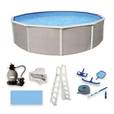 Blue Wave front view of Belize pool package showing complete included components and setup benefit
