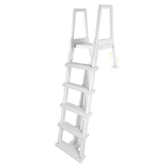 Blue Wave front view of ladder showing stable entry and durable resin