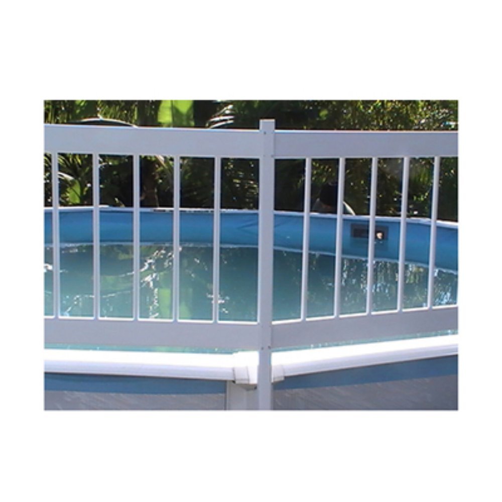 Blue Wave front view of three-panel vinyl fence kit showing secure protection