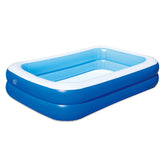 Blue Wave front view of rectangular pool showing full size and stability benefit