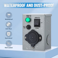 BlueFire weatherproof lid open showing pre-wired inlet and protection benefit