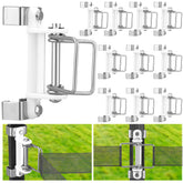 Blulu front view of ten t-post insulators showing pack and fittings durable